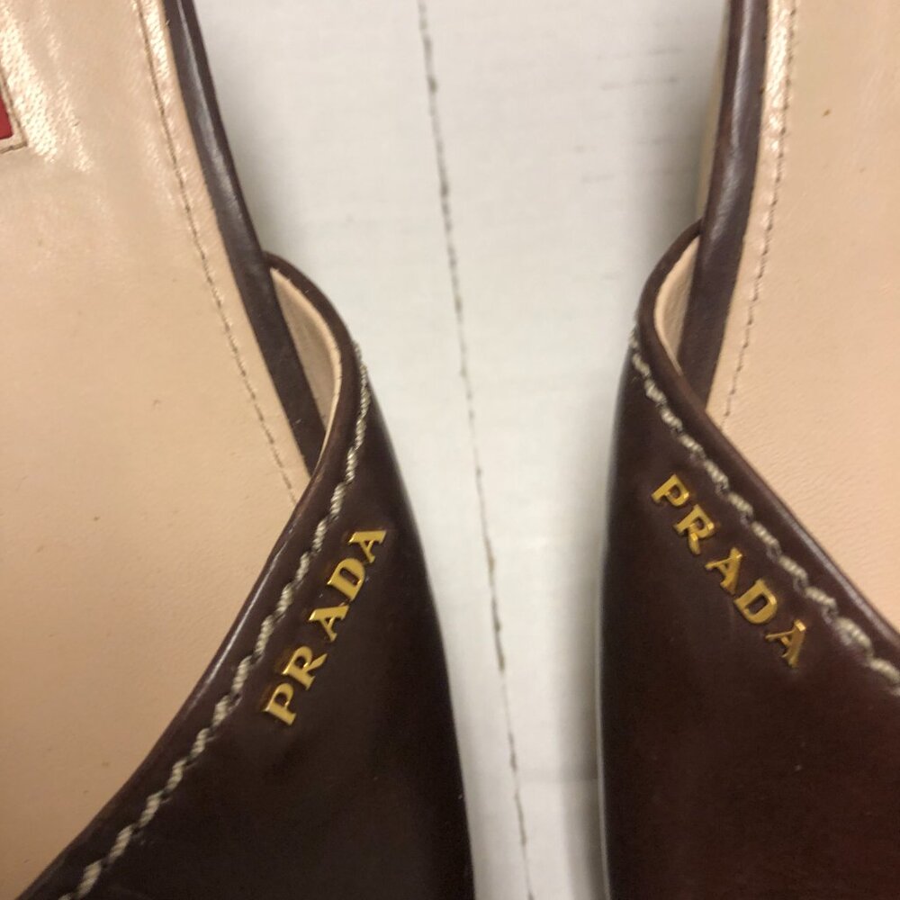 Prada wedge open toe cork platform brown slide sa… - image 14